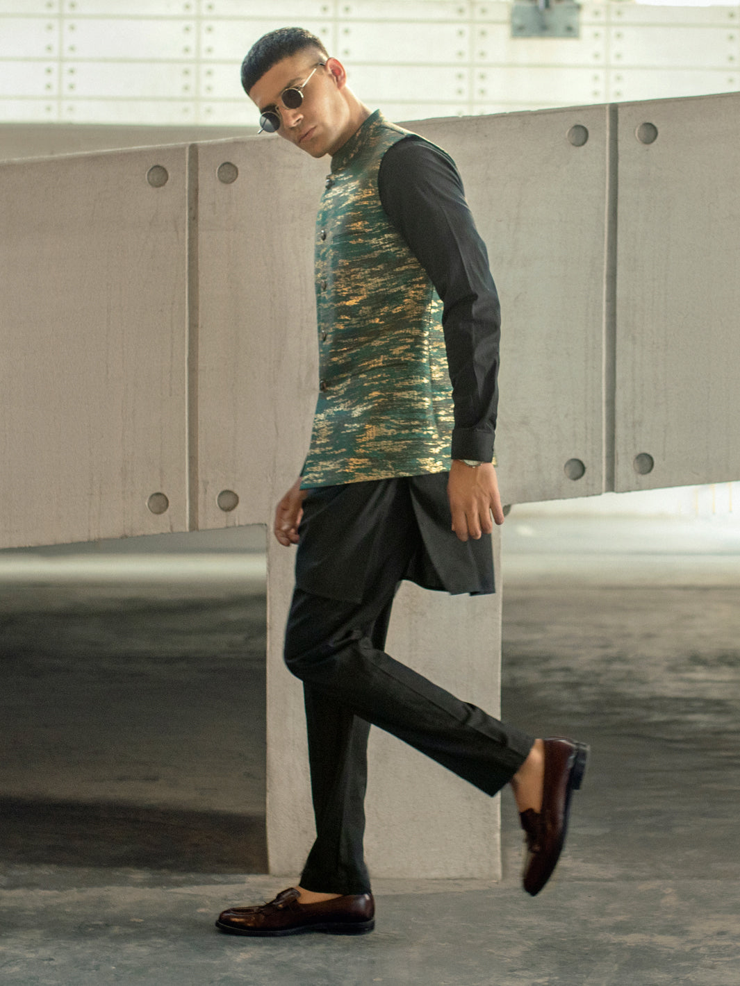 Green Blended Waistcoat - AL-WC-501