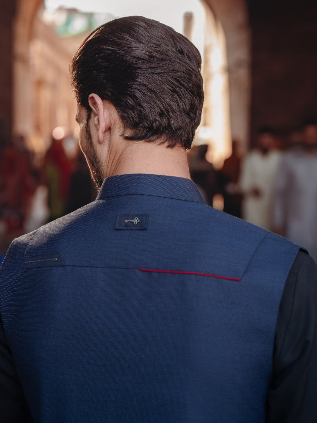 Navy Blue Blended Waistcoat - AL-WC-590A