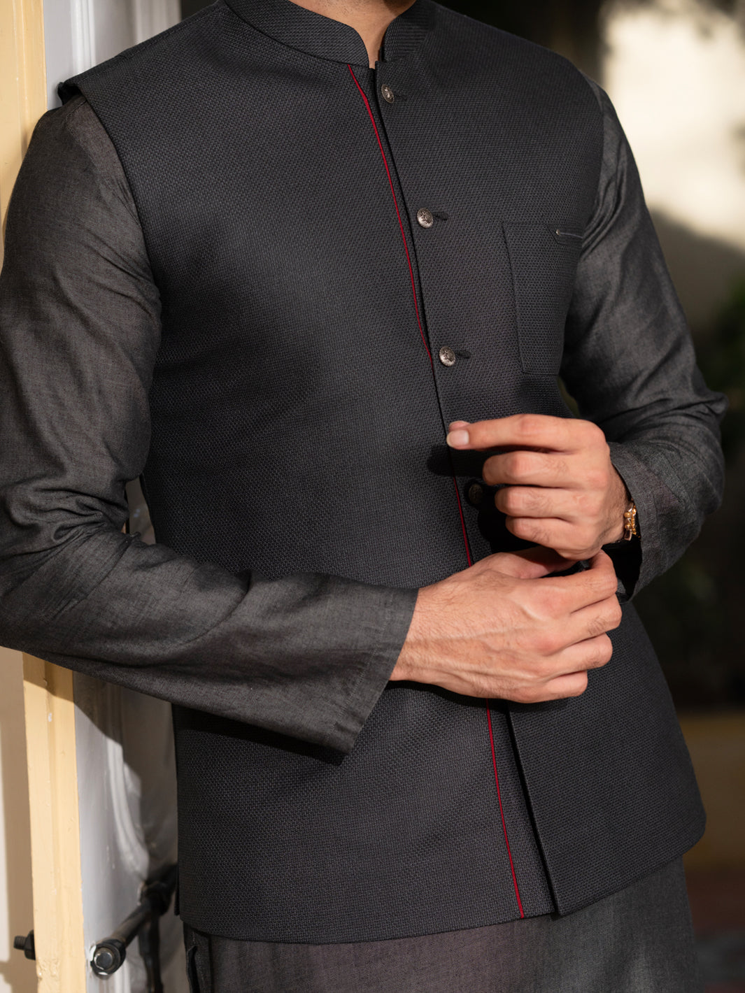 Charcoal Blended Waistcoat - AL-WC-590B