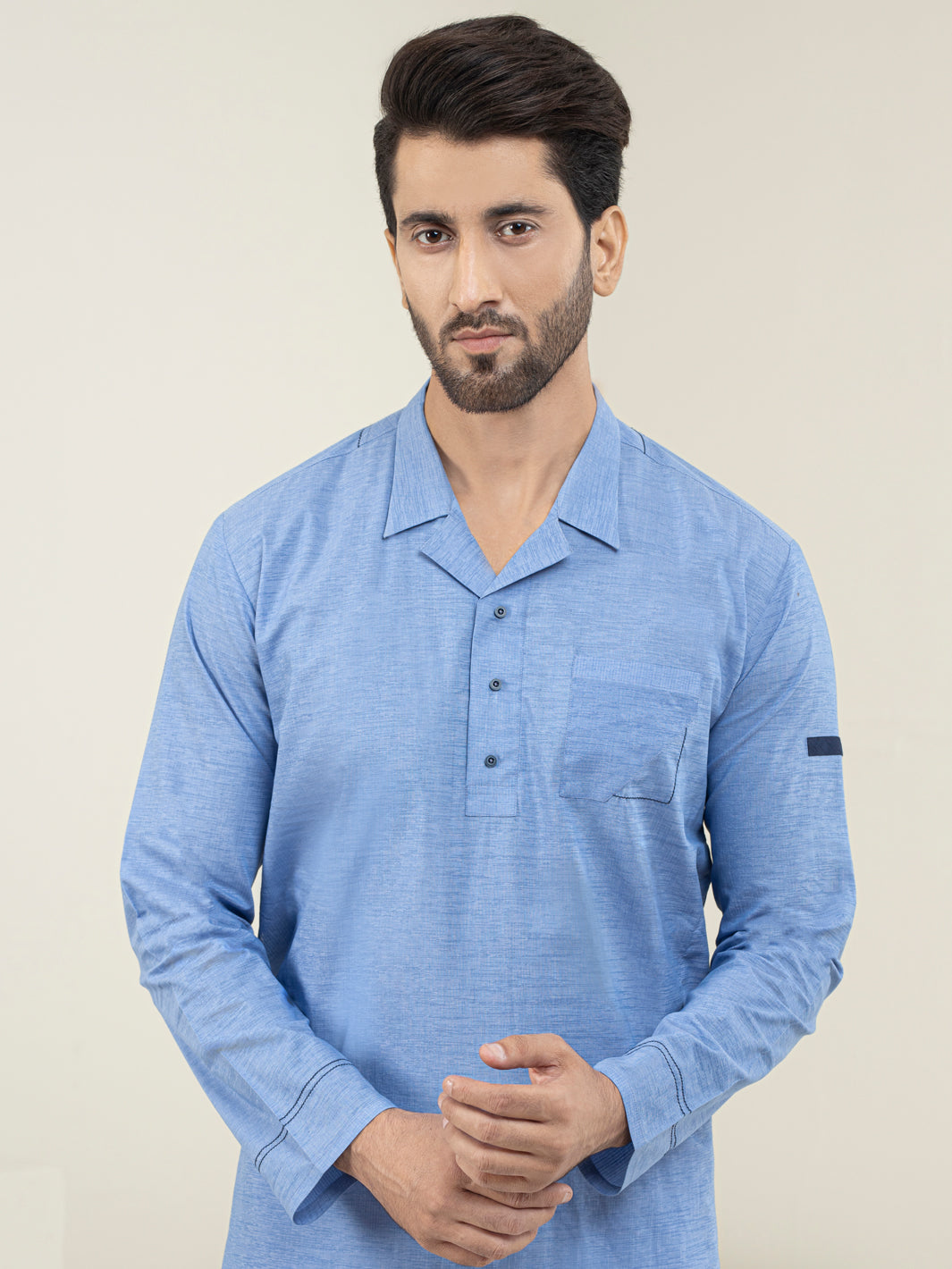 Blue Blended Kurta - AL-K-1126