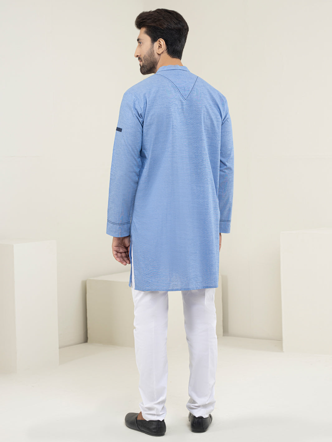 Blue Blended Kurta - AL-K-1126