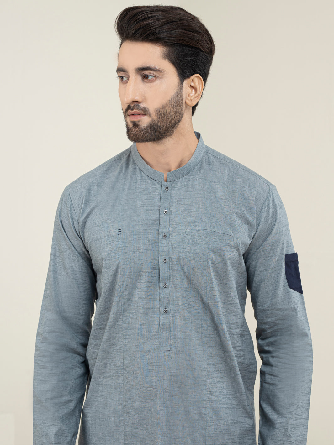 Grey Blended Kurta - AL-K-1128