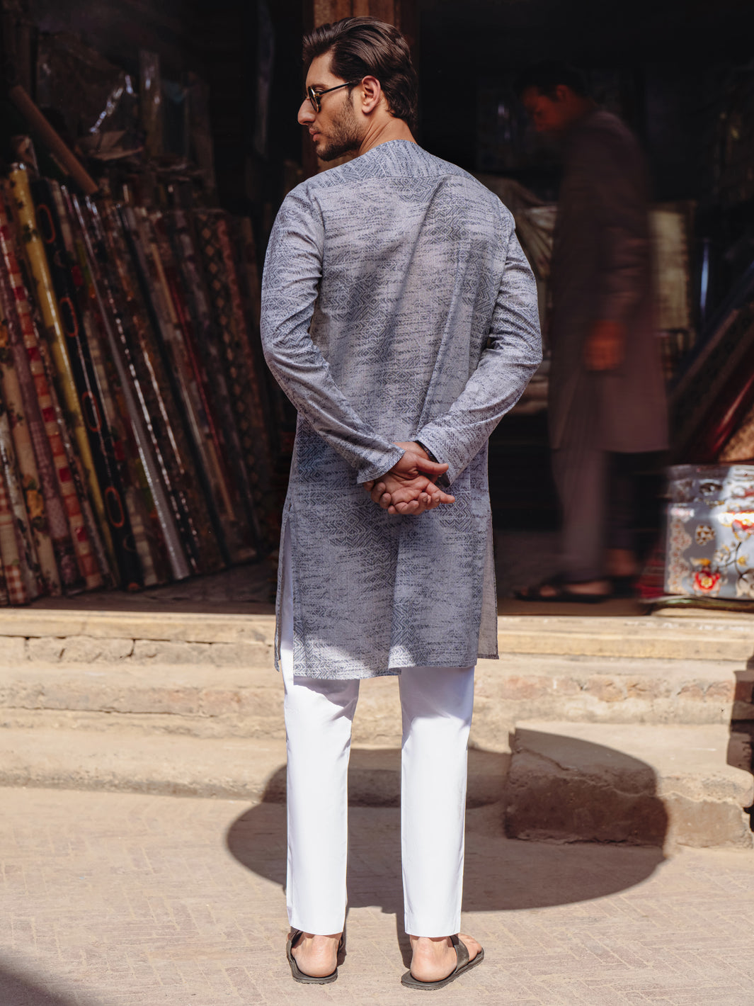 Grey Cotton Kurta - AL-K-1186