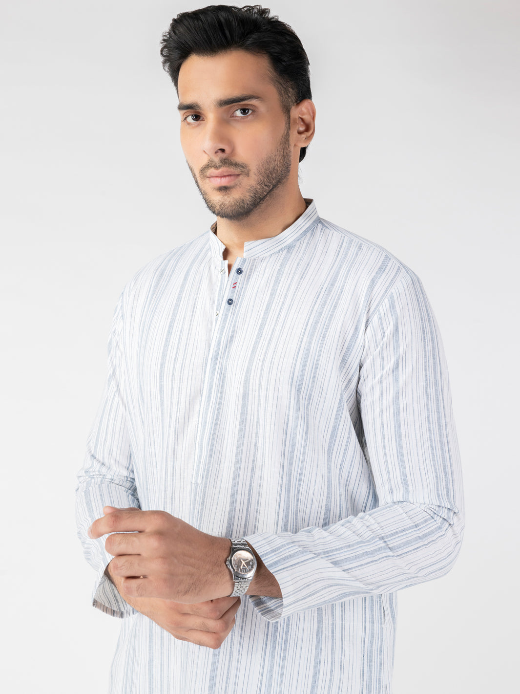 White Blended Kurta - AL-K-1244