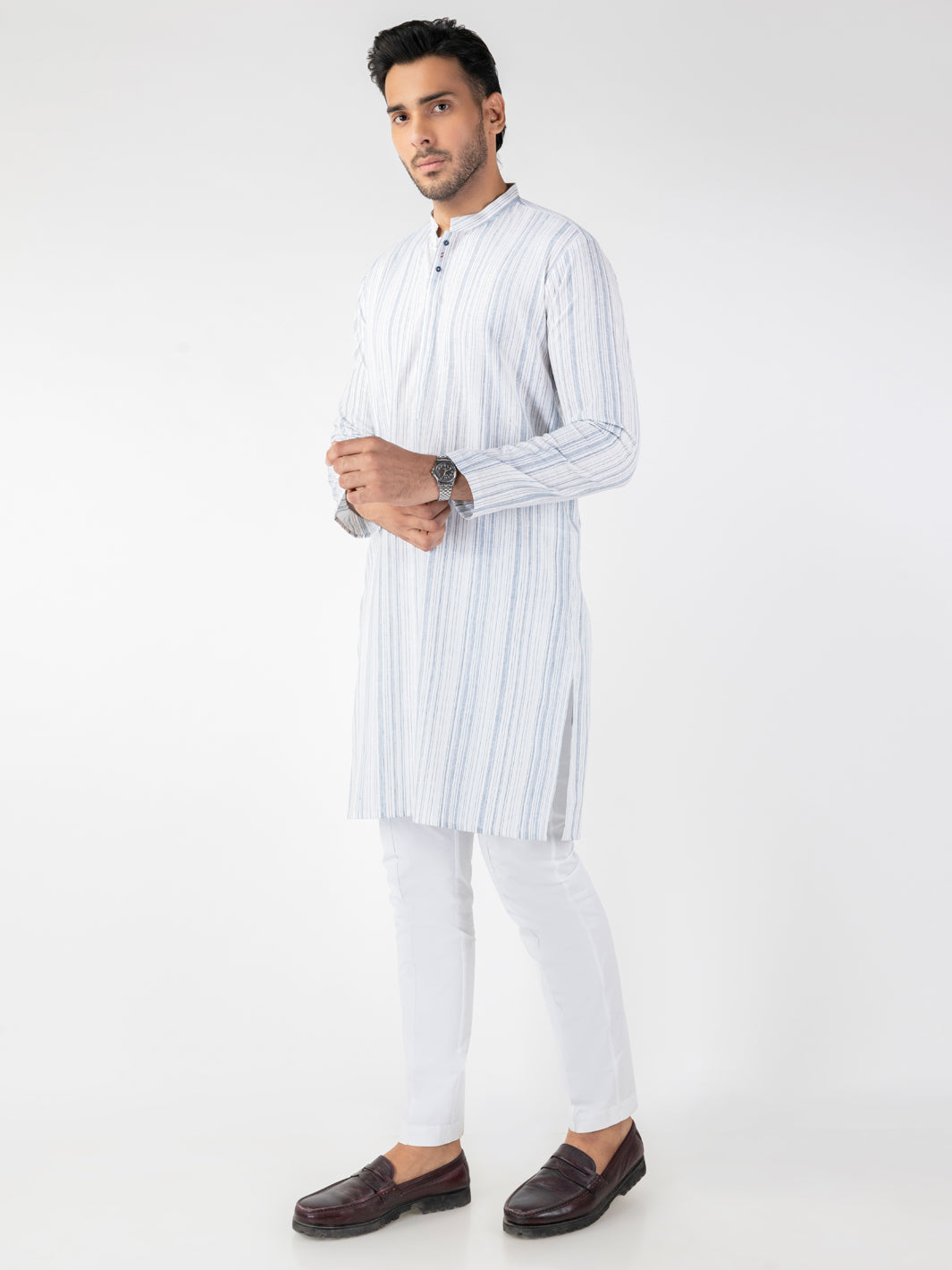 White Blended Kurta - AL-K-1244
