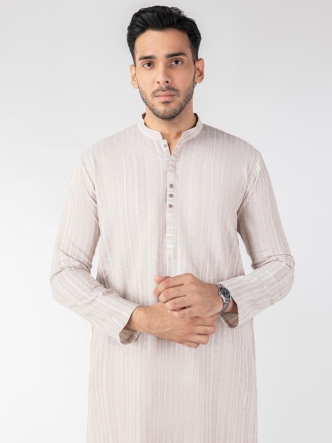 Beige Blended Kurta - AL-K-1247