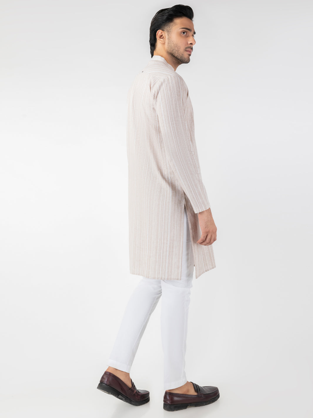 Beige Blended Kurta - AL-K-1247