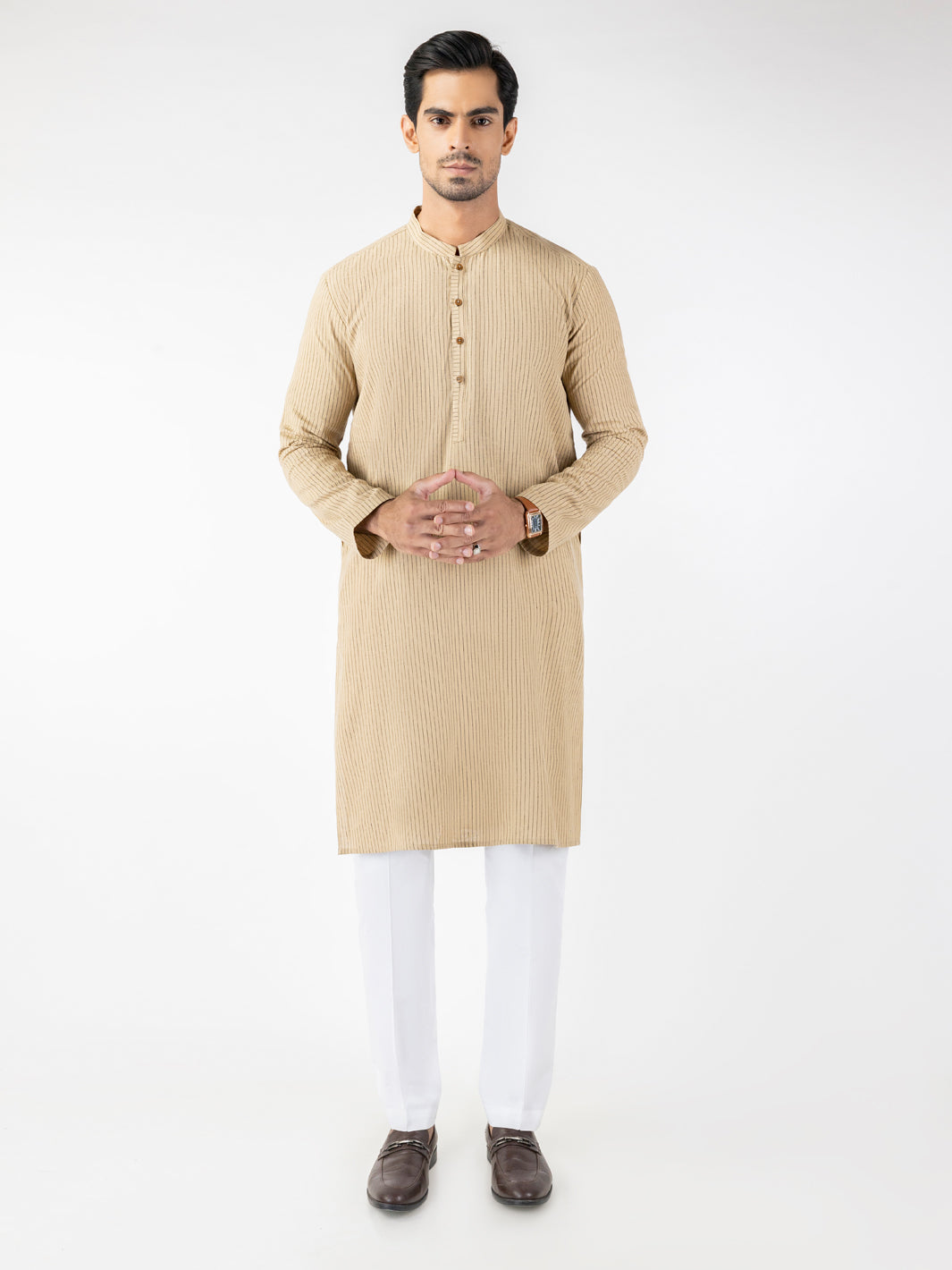 Khaki Blended Kurta - AL-K-1250
