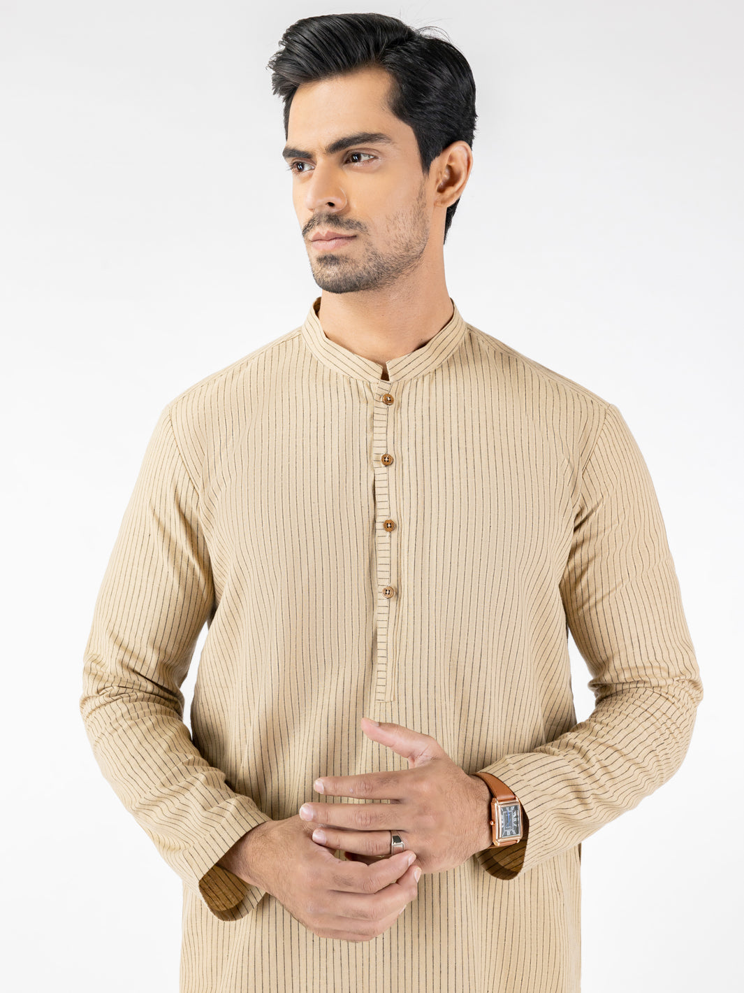Khaki Blended Kurta - AL-K-1250