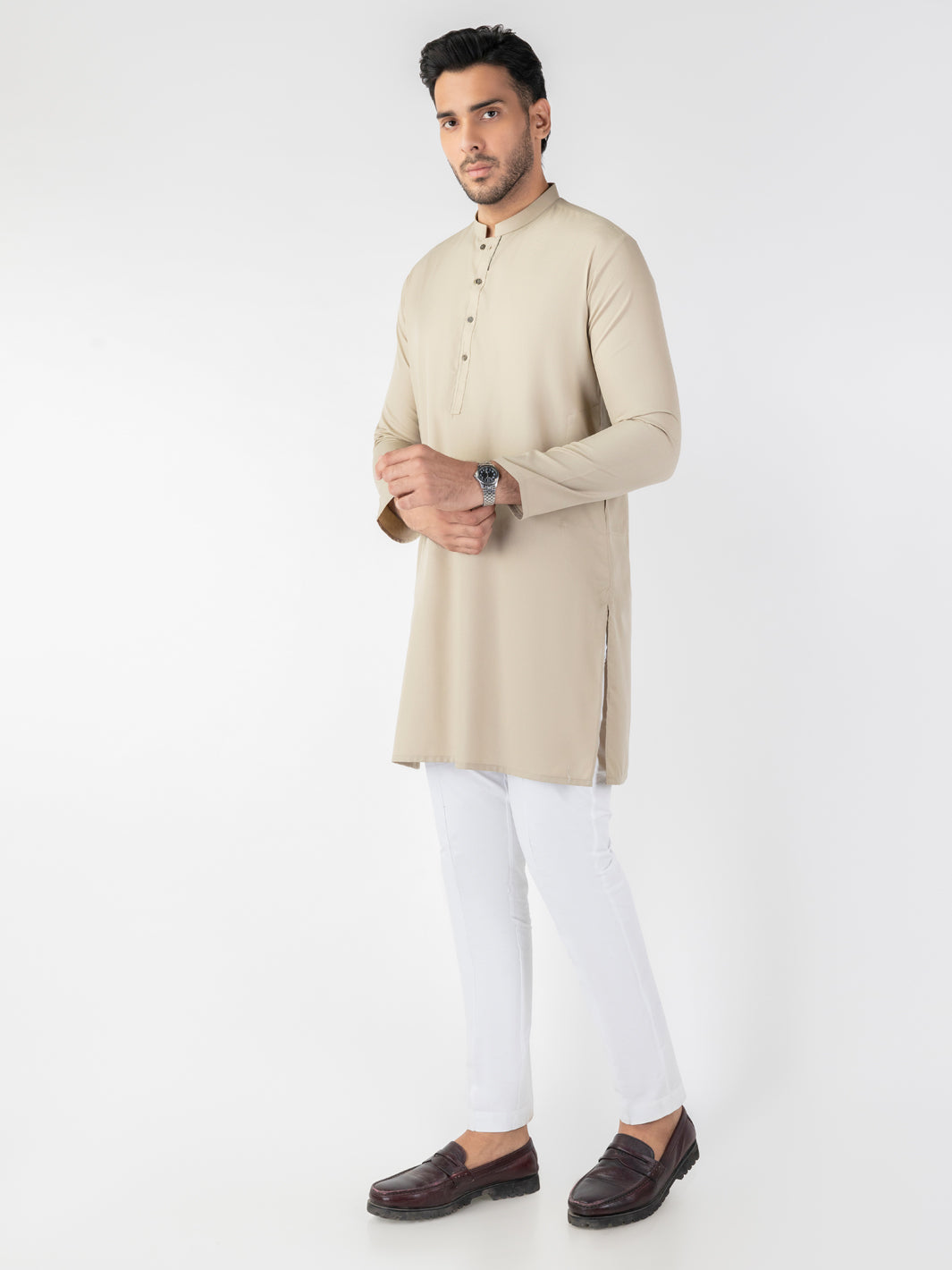 Sage Green Blended Kurta - AL-K-1256