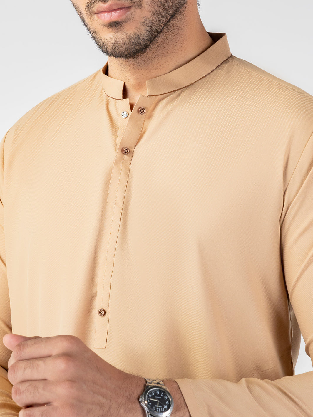 Beige Blended Kurta - AL-K-1260