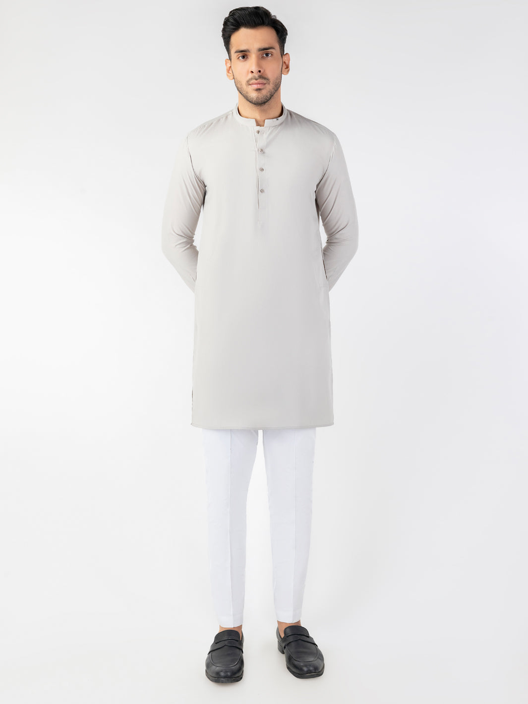 Light Grey Blended Kurta - AL-K-1261