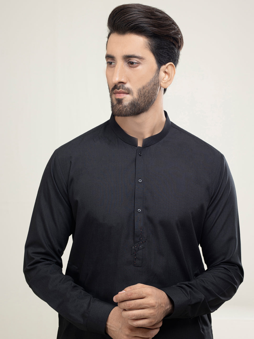 Black Blended Kameez Shalwar - AL-KS-2933