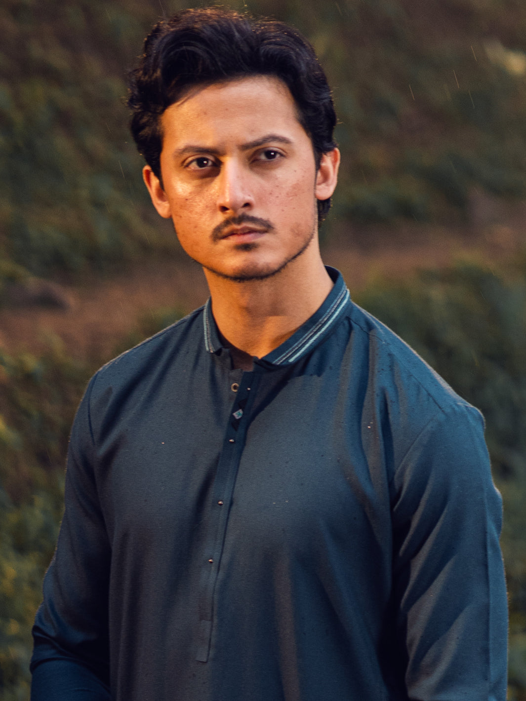 Teal Blended Kameez Shalwar - AL-KS-2938