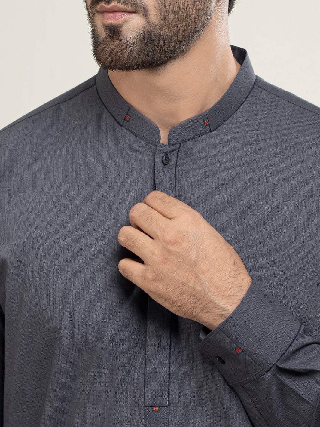 Grey Blended Kameez Shalwar - AL-KS-2959