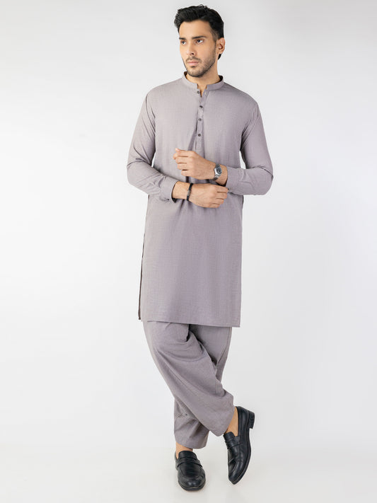 Light Brown Blended Kameez Shalwar - AL-KS-3095