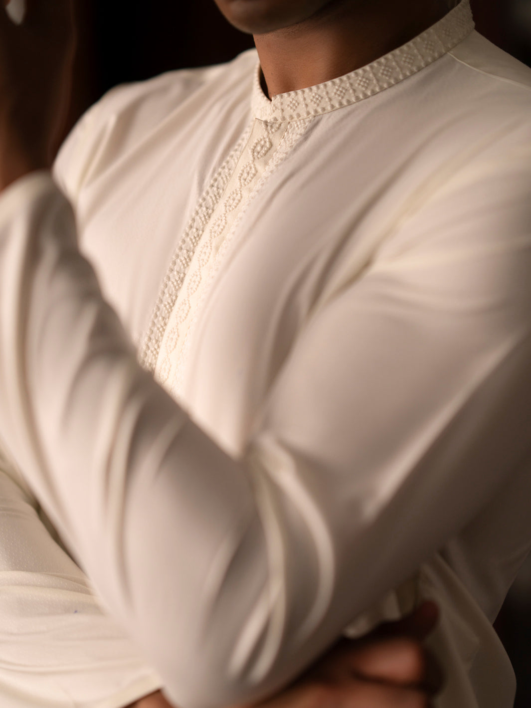 Off White Blended Kurta Trouser - AL-KT-3107