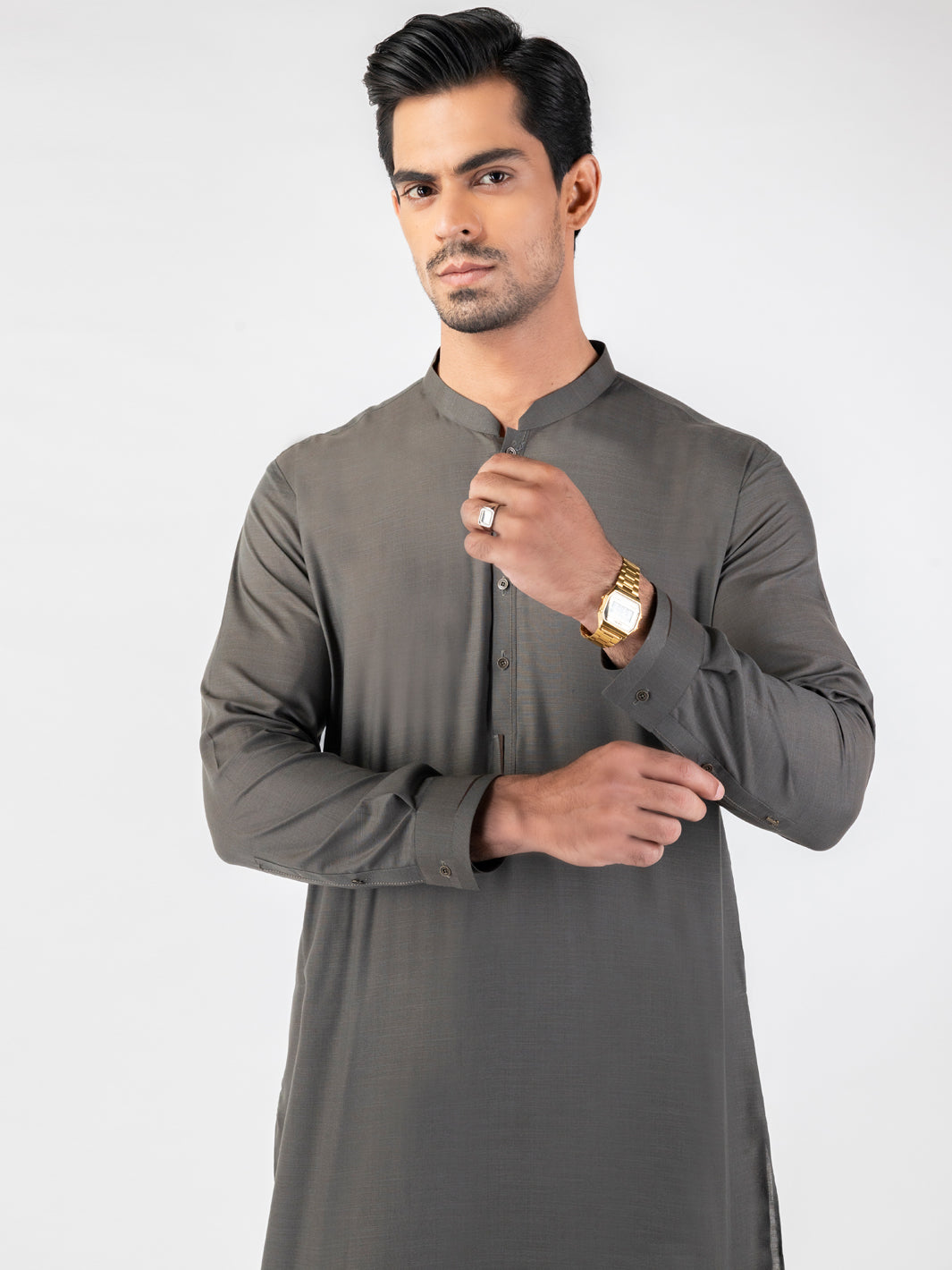 Grey Blended Kameez Shalwar - AL-KS-3192