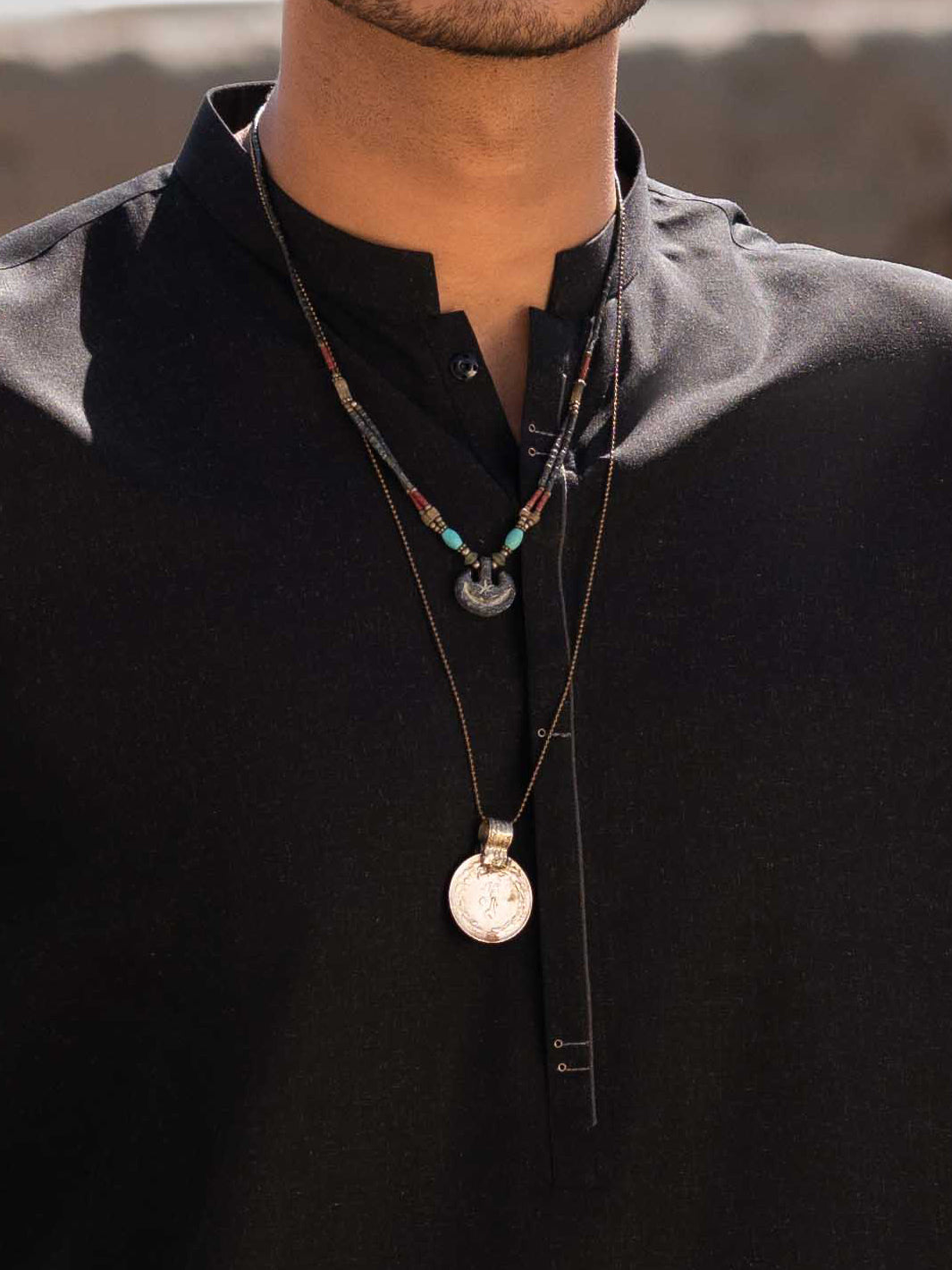 Black Blended Kameez Shalwar - AL-KS-3204