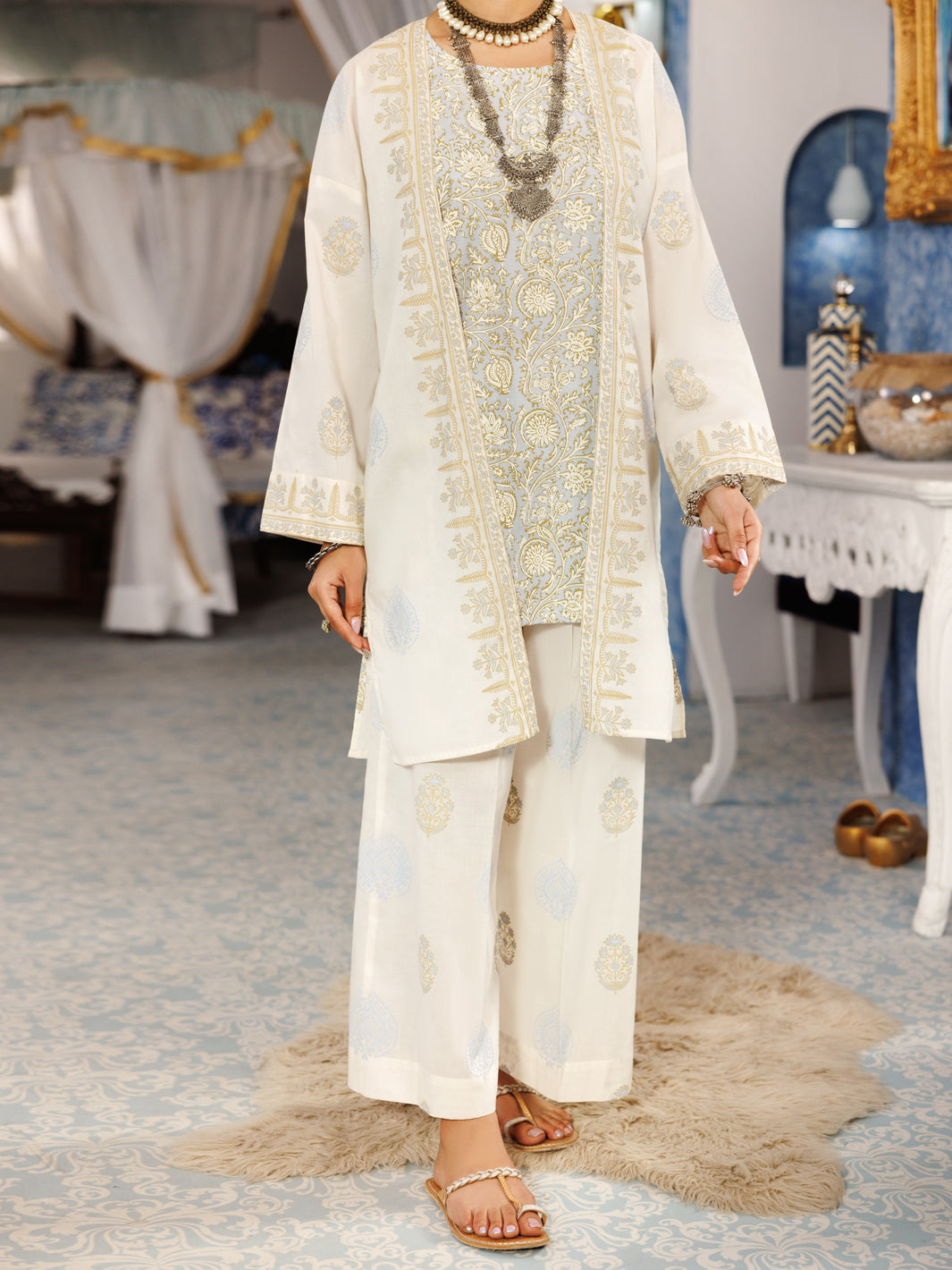 Ivory Cambric 2Pc Stitched - AL-2PS-LKS-1055