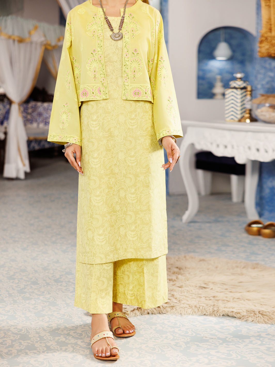 Lime Green Cambric 2Pc Stitched - AL-2PS-LKS-1057