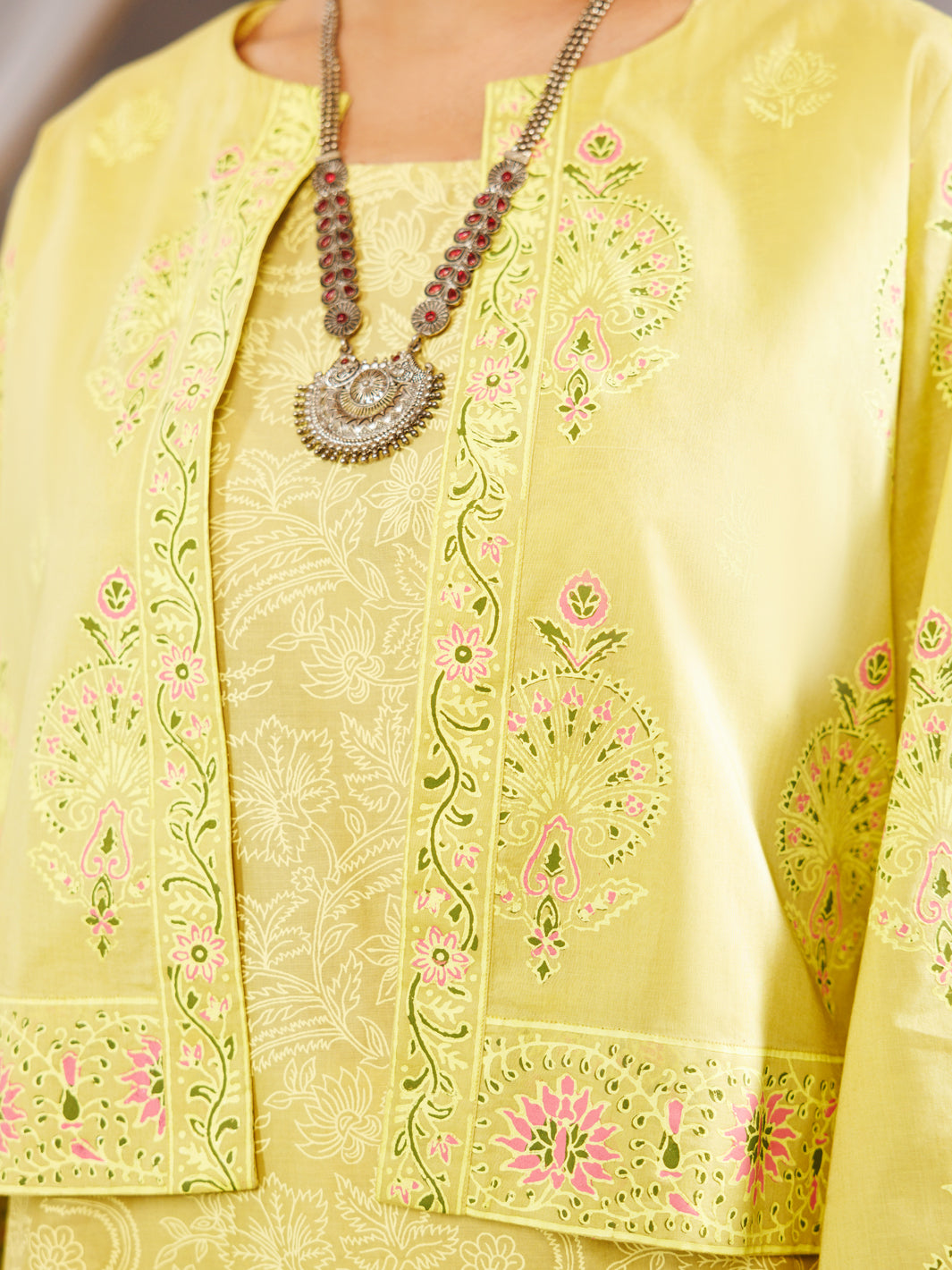 Lime Green Cambric 2Pc Stitched - AL-2PS-LKS-1057