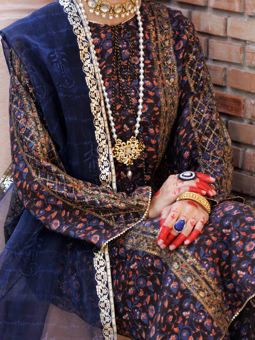 Blue Maple Silk 3 Piece Formal Stitched - AL-3PS-LS-436 - Almirah Online
