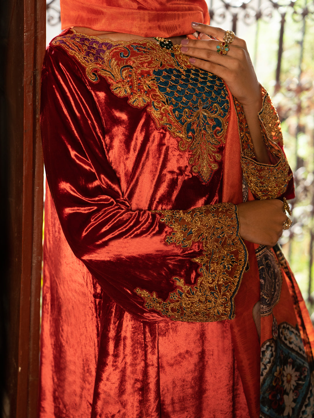 Red Velvet 3Pc Formal Unstitched - AL-3PS-LS-UN-442B