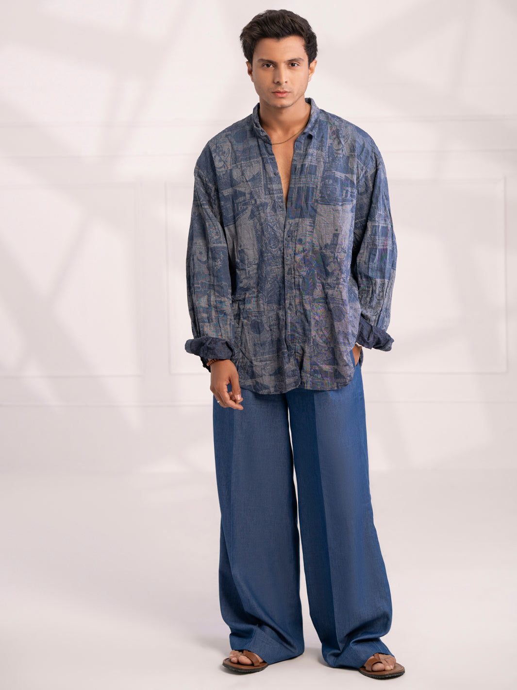 Blue Cotton Short Kurta - AL-SK-020A
