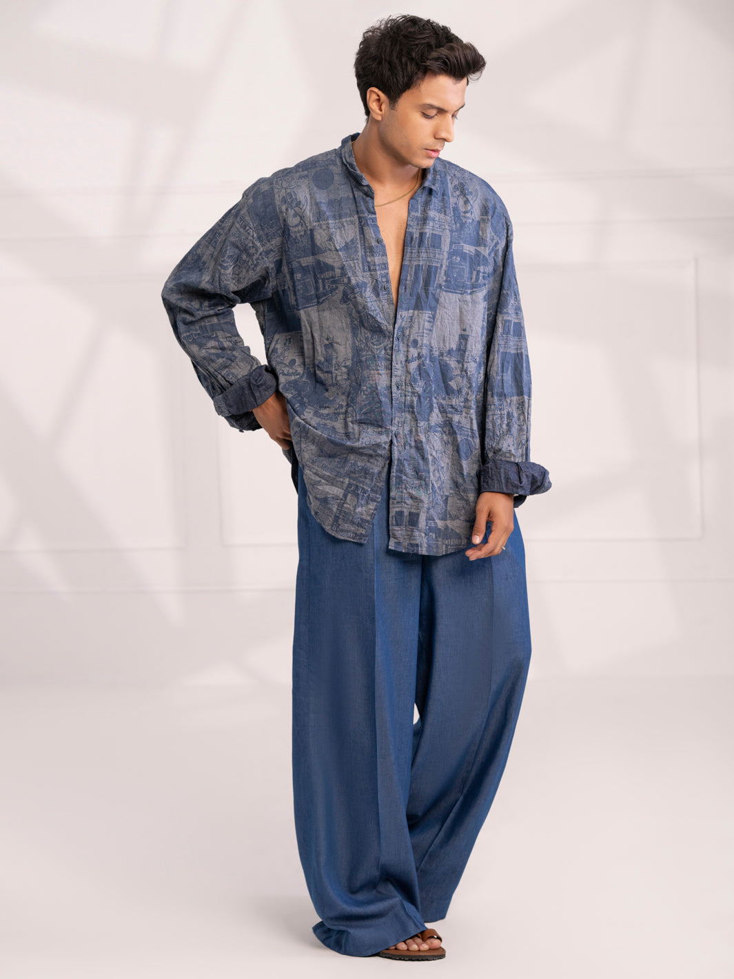 Blue Cotton Short Kurta - AL-SK-020A