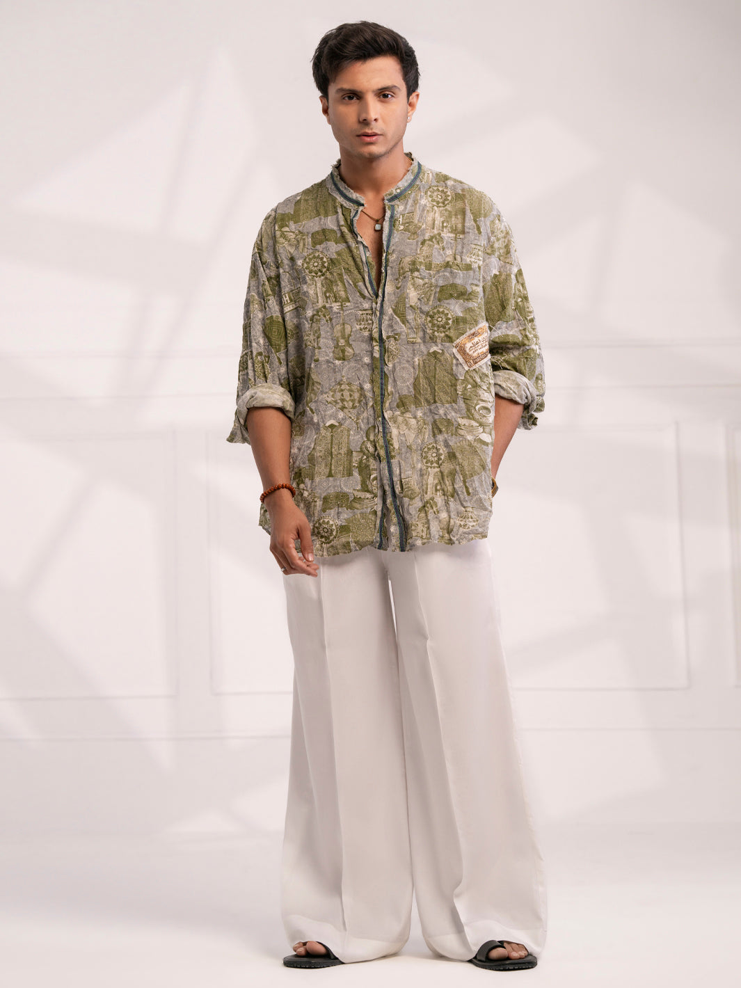 Green Cotton Short Kurta - AL-SK-021C
