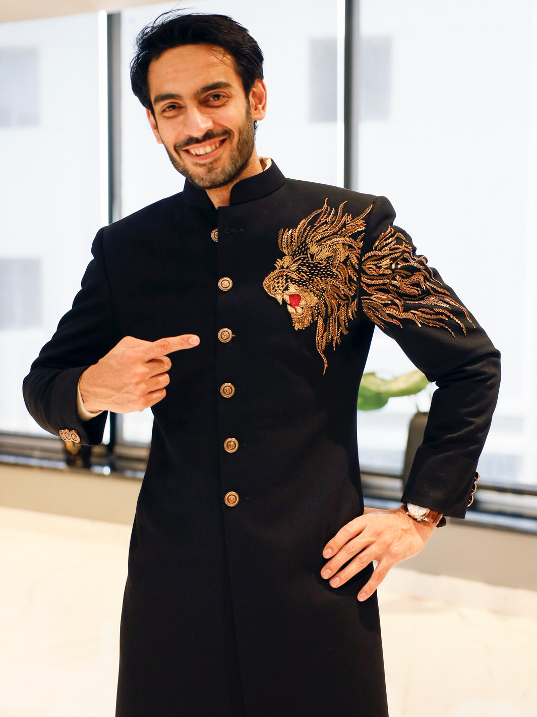Black Formal Sherwani - AL-SW-171