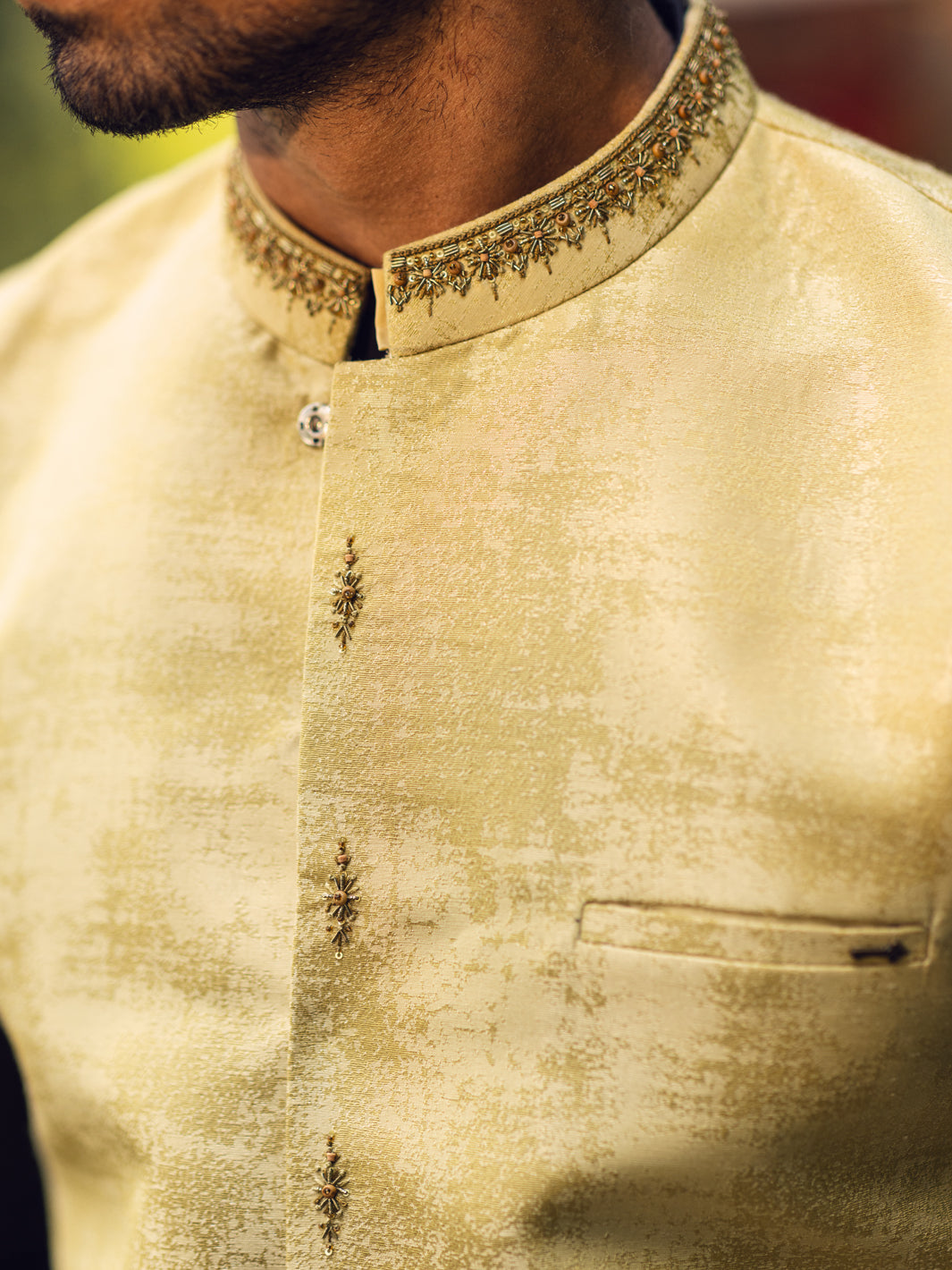 Pistachio Green Blended Waistcoat - AL-WC-519