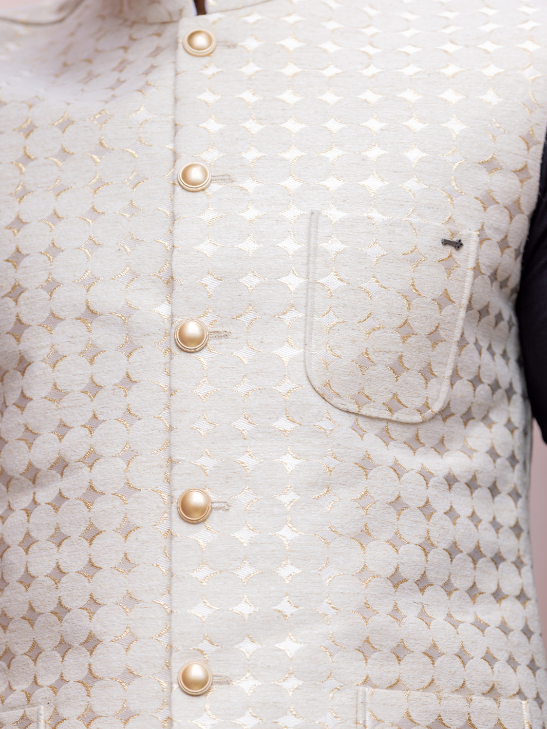 Off White Blended Waistcoat - AL-WC-523 - Almirah Online