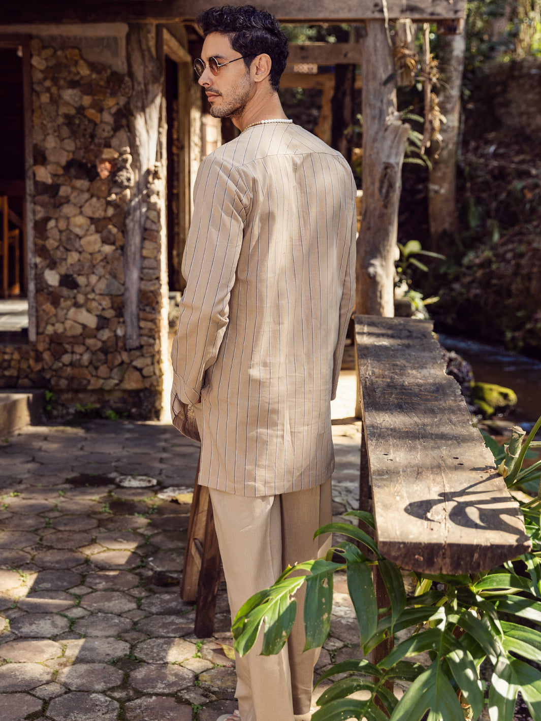Brown Linen Short Kurta - ALCR-K-045