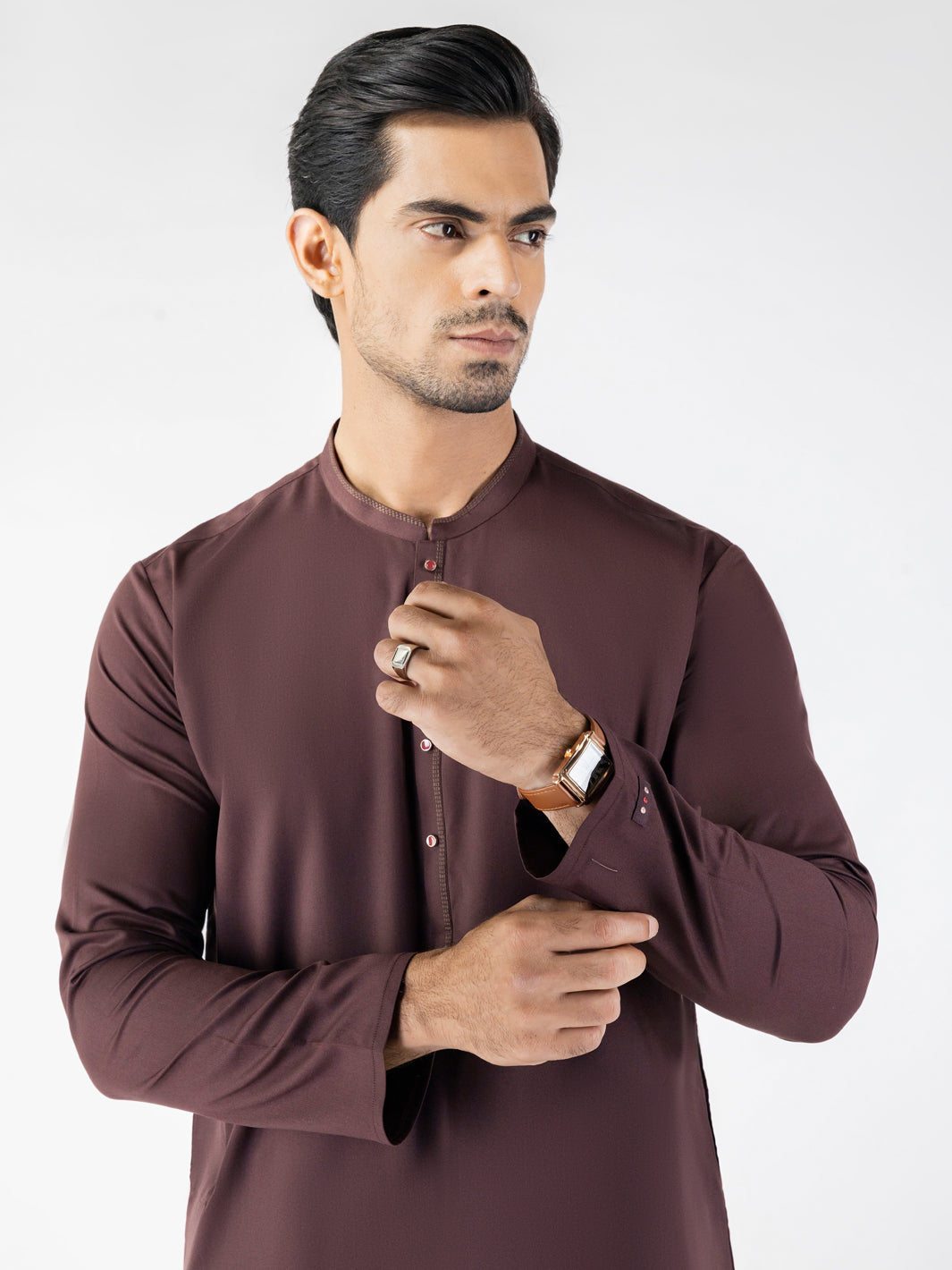 Maroon Blended Kurta - ALET-K-2006