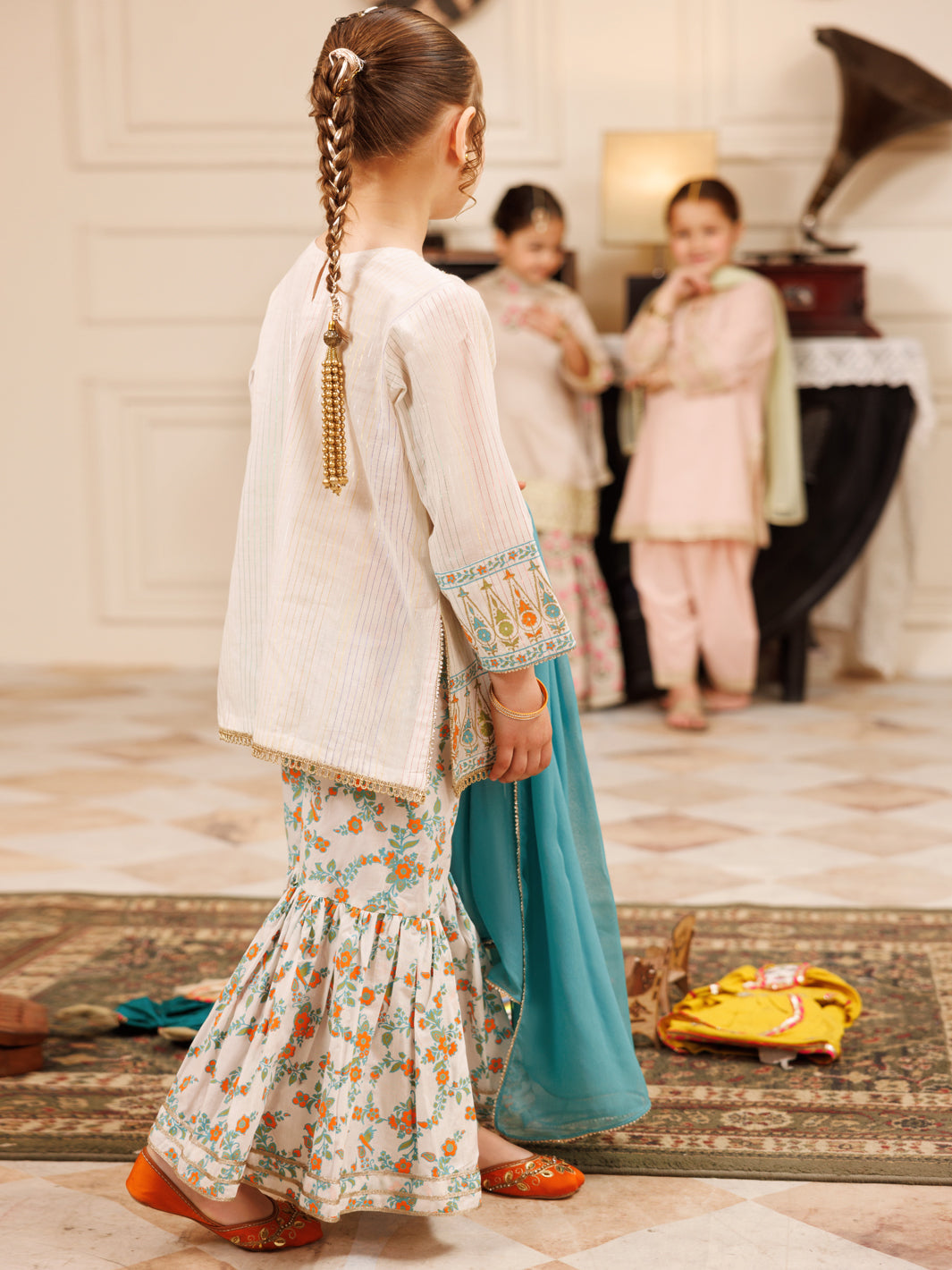 Off White Cambric 3Pc Stitched - ALGR-2PS-LS-022