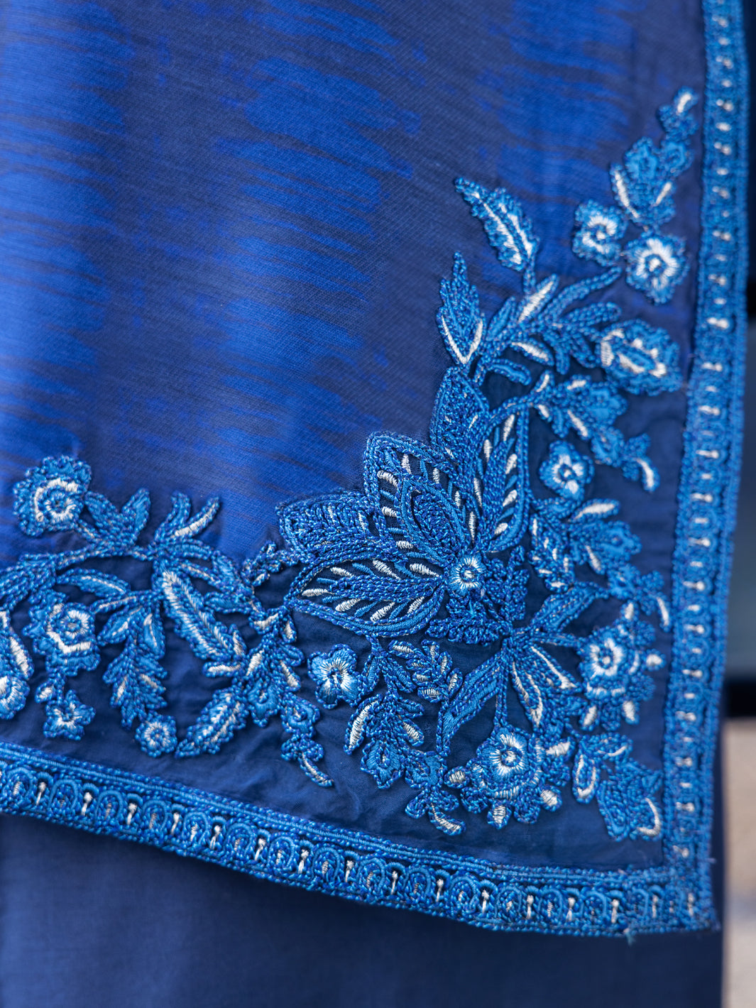 Blue Salsa Silk 3 Piece Unstitched - ALP-3PS-1655 - Almirah Online