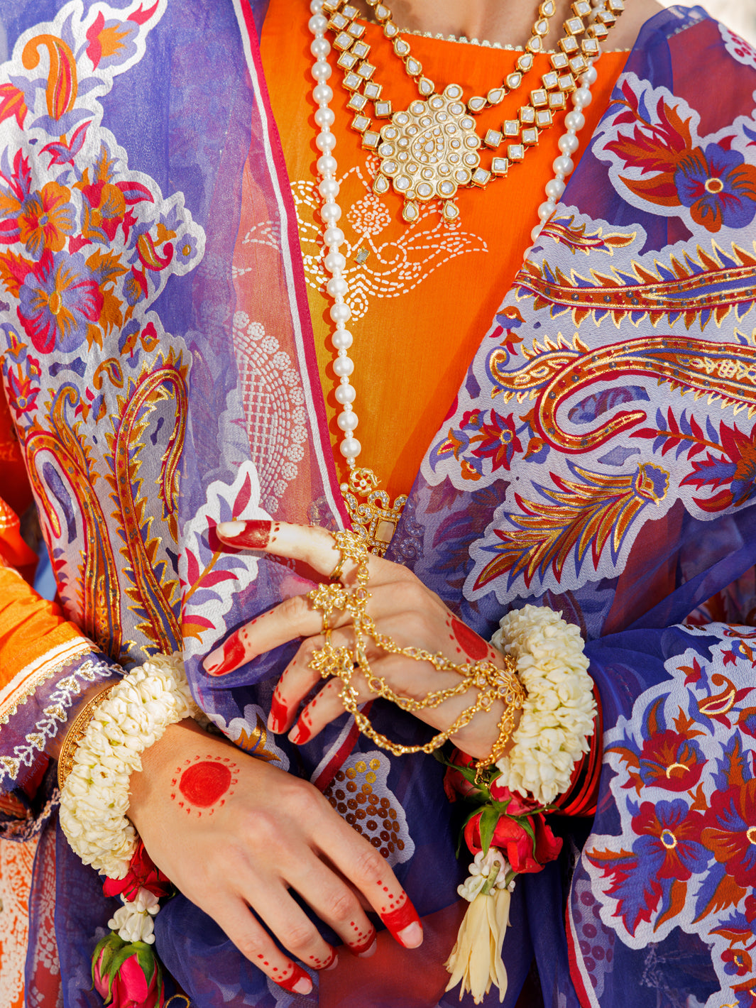 Orange Silk Foam 3 Piece Unstitched - ALP-3PS-1623 - Almirah Online