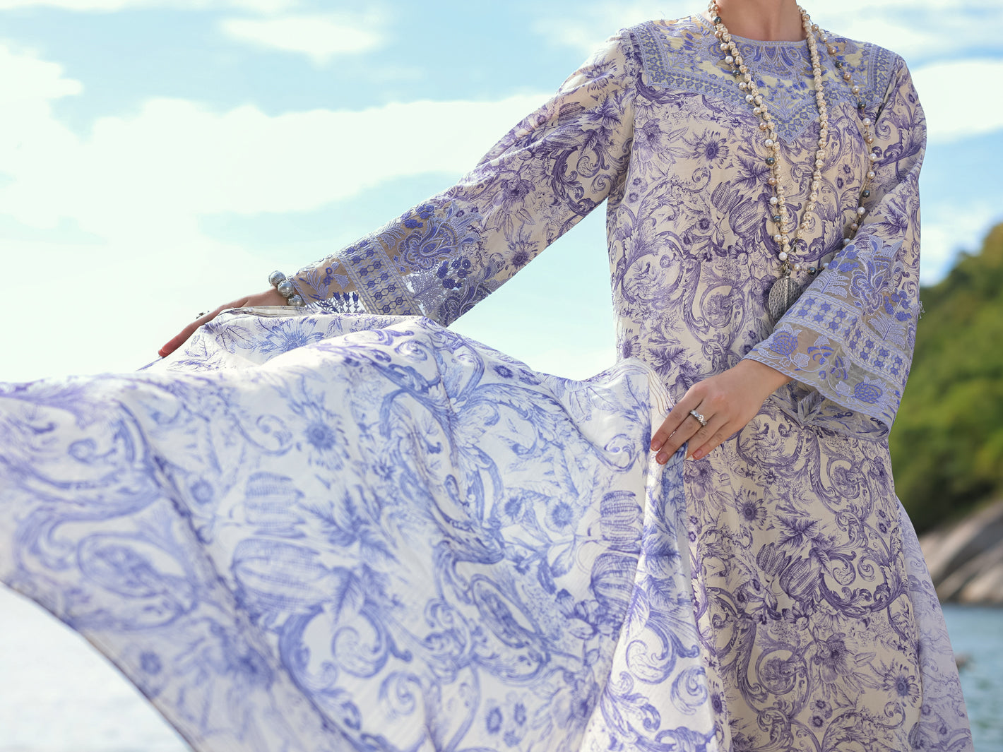 Light Purple Lawn 3 Piece Unstitched - ALP-3PS-1808 - Almirah Online