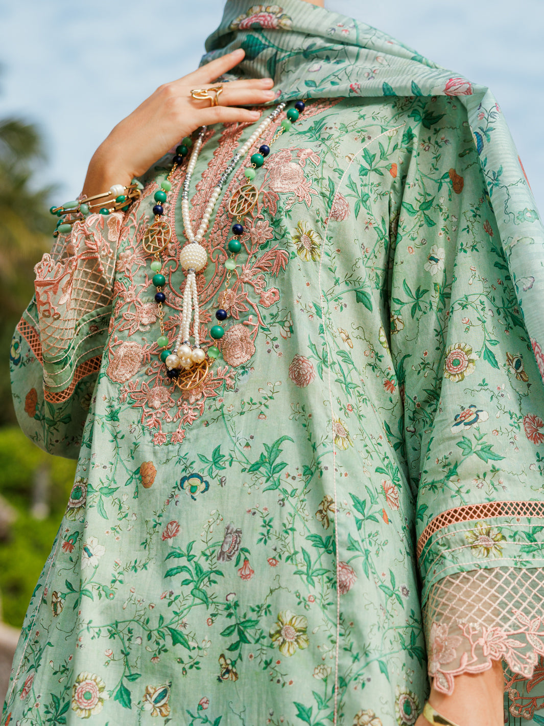 Green Lawn 3 Piece Unstitched - ALP-3PS-1811 - Almirah Online