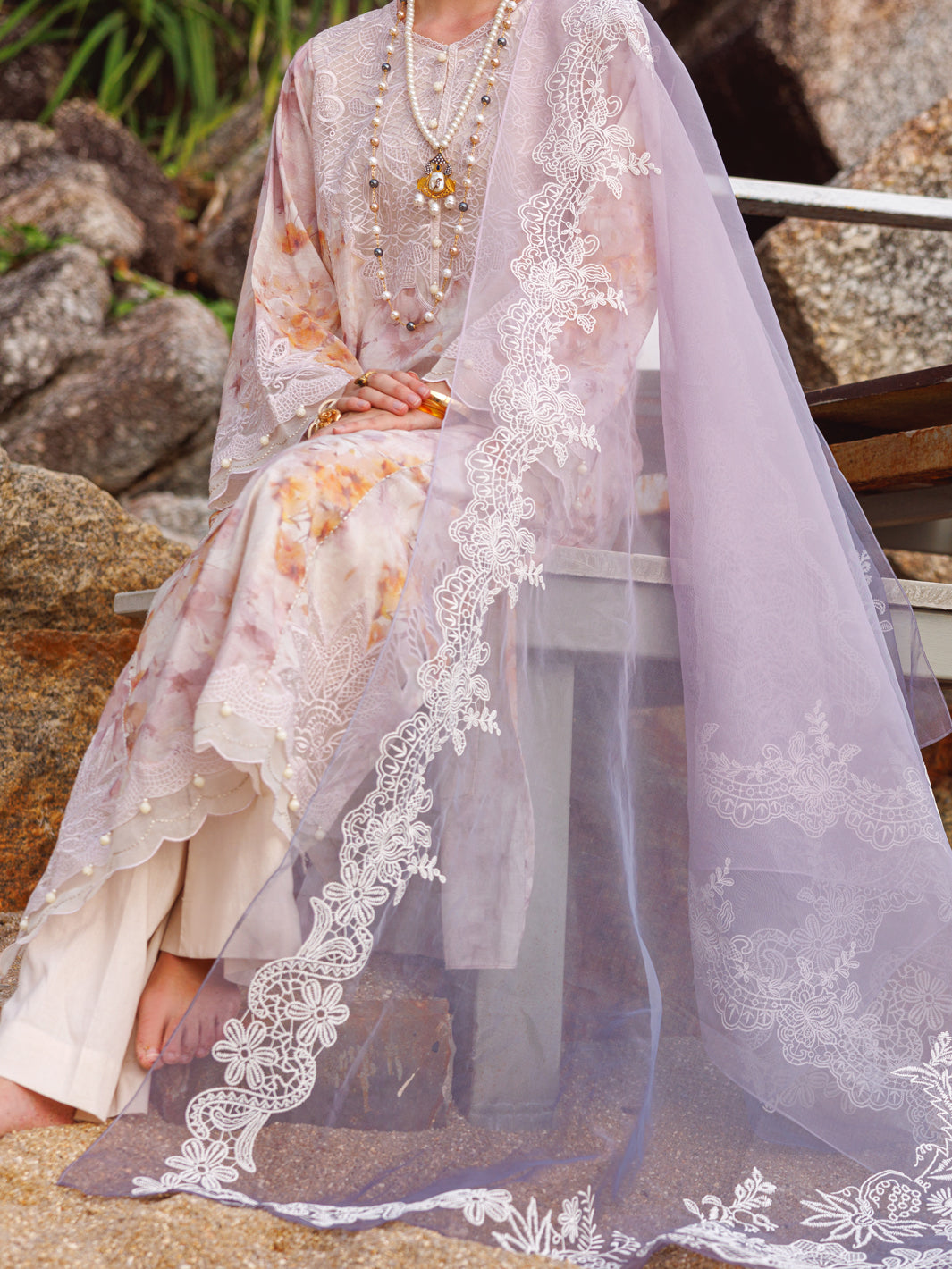 Tea Pink Swiss Foil 3 Piece Unstitched - ALP-3PS-1817 - Almirah Online