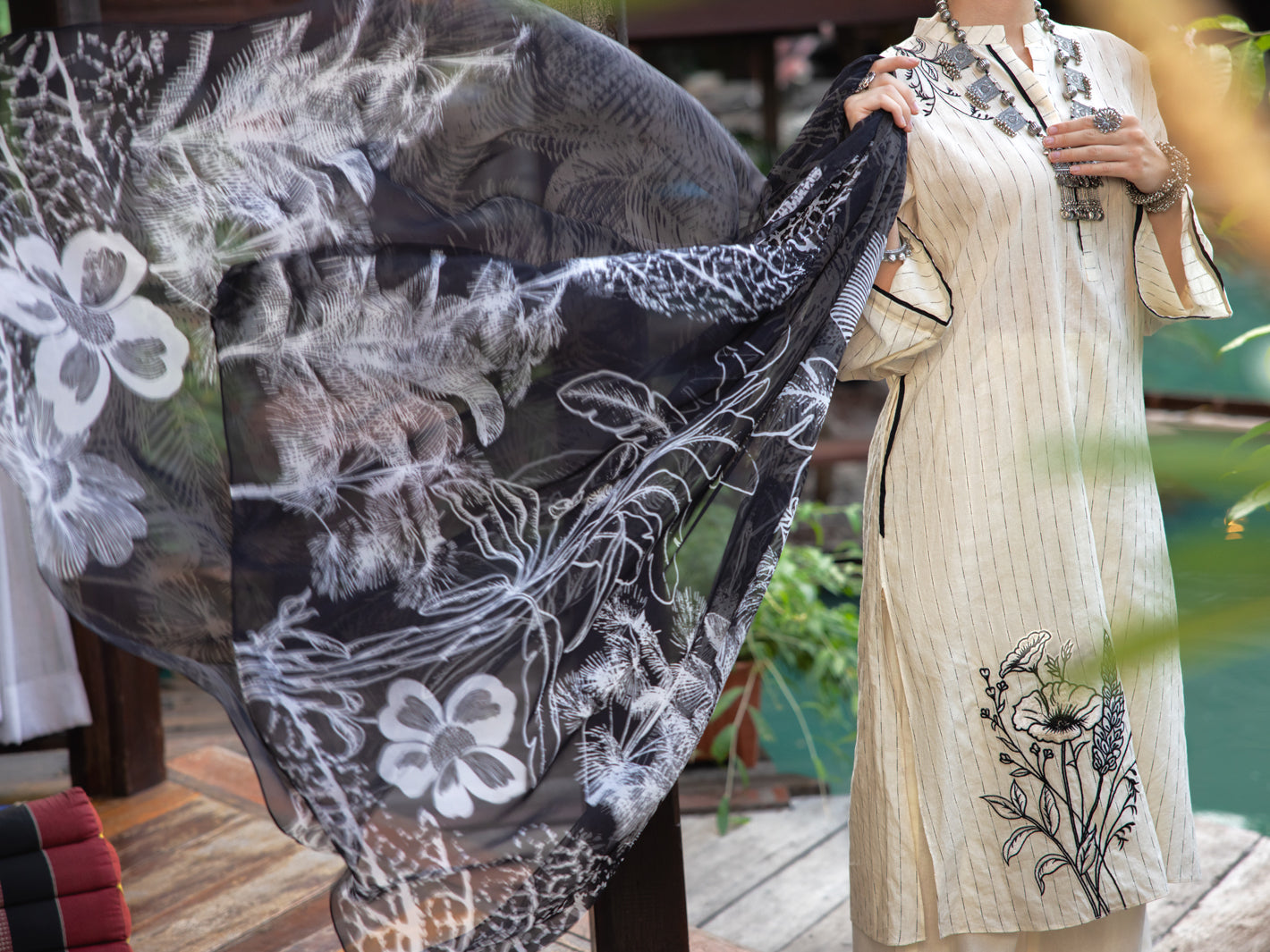 Off White Dobby 2 Piece Stitched - ALP-2PS-LKS-1832 - Almirah Online