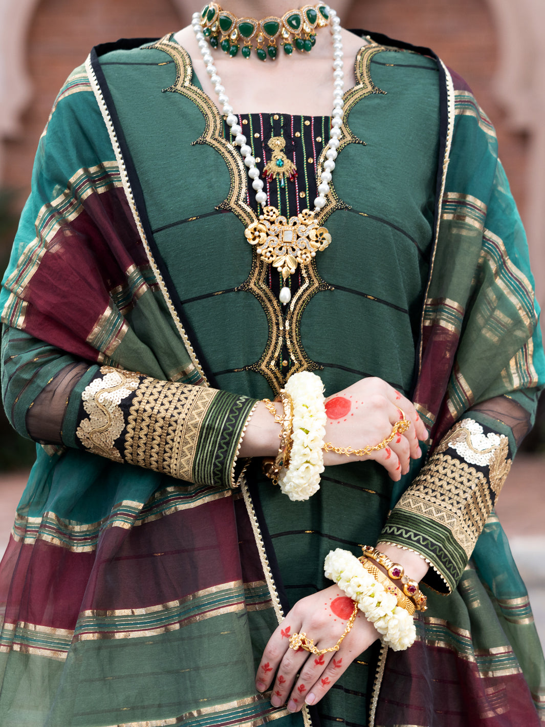 Green Yarn Dyed 3 Piece Stitched - ALP-3PS-1852 - Almirah Online