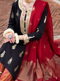 Black Cotton Jacquard 3Pc Stitched - ALP-3PS-1857