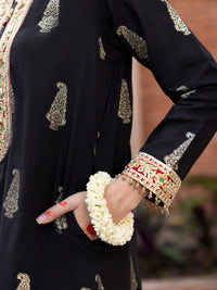 Black Cotton Jacquard 3Pc Stitched - ALP-3PS-1857