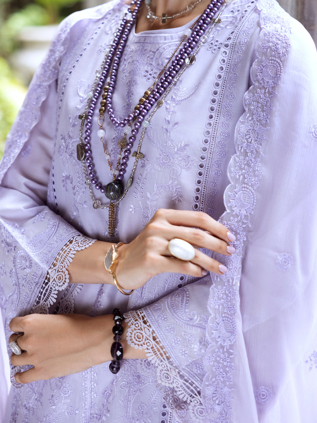 Purple Schiffli Lawn 3 Piece Stitched - ALP-3PS-2110