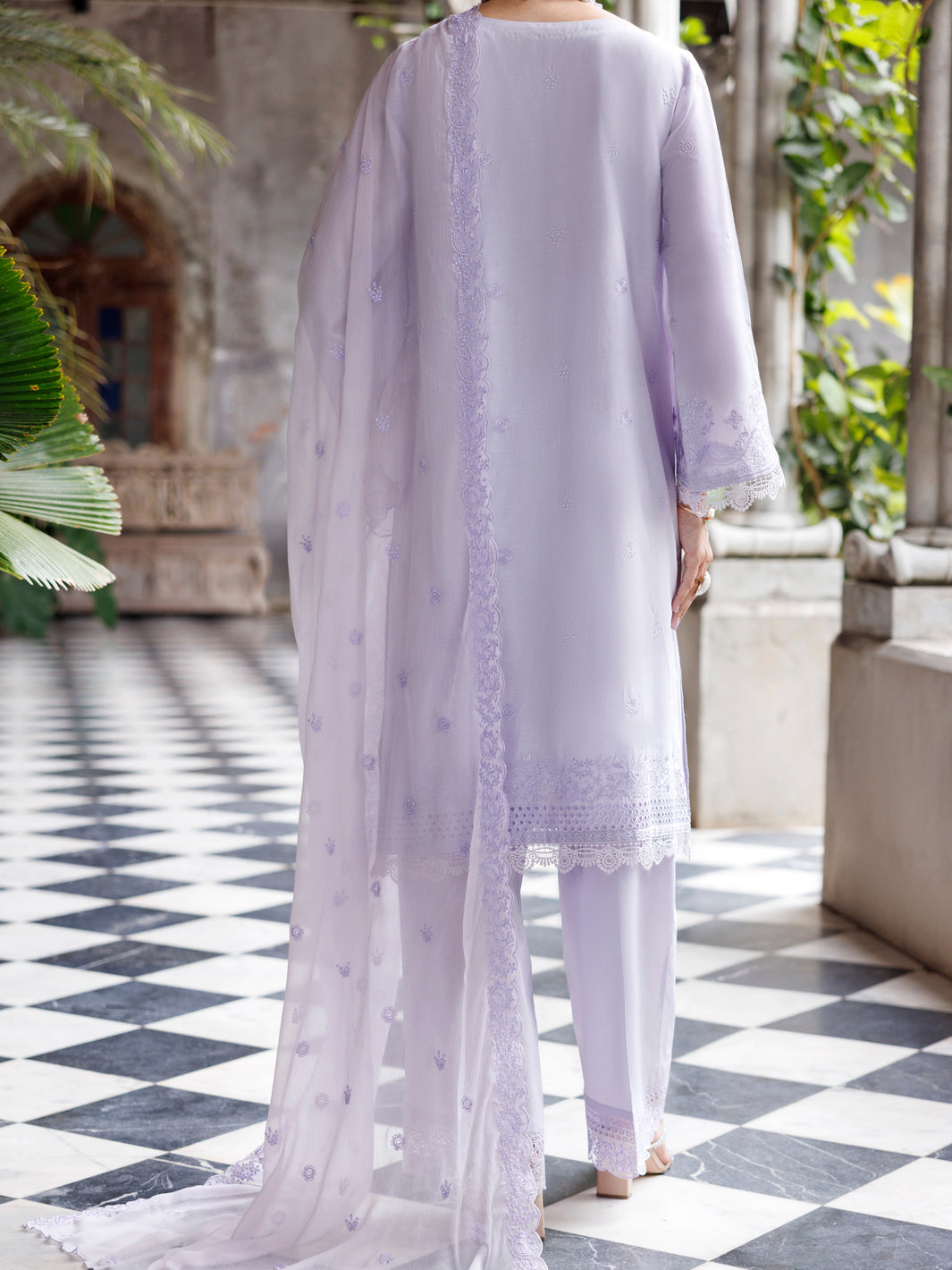 Purple Schiffli Lawn 3 Piece Stitched - ALP-3PS-2110