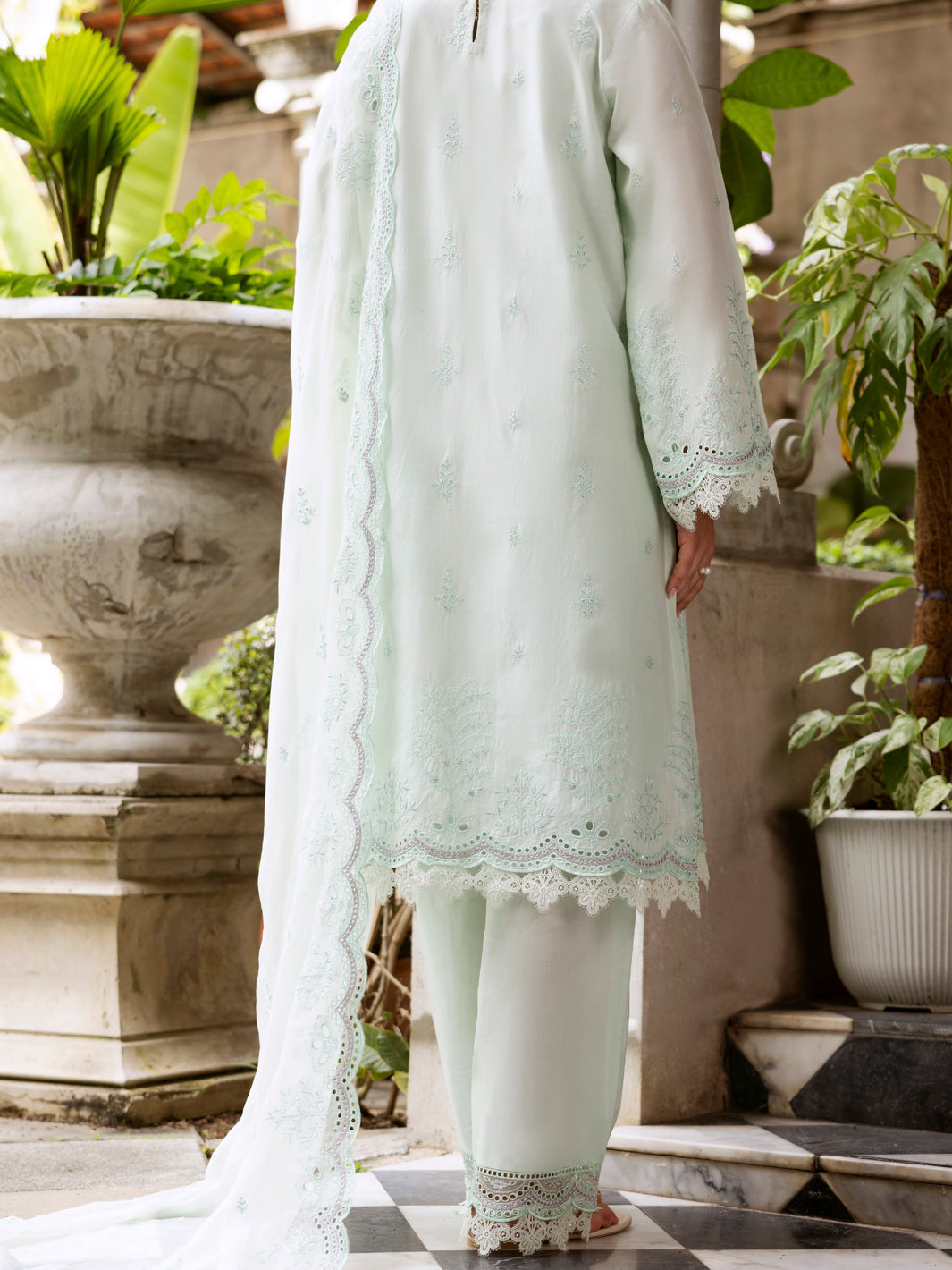 Light Green Schiffli Lawn 3 Piece Stitched - ALP-3PS-2112