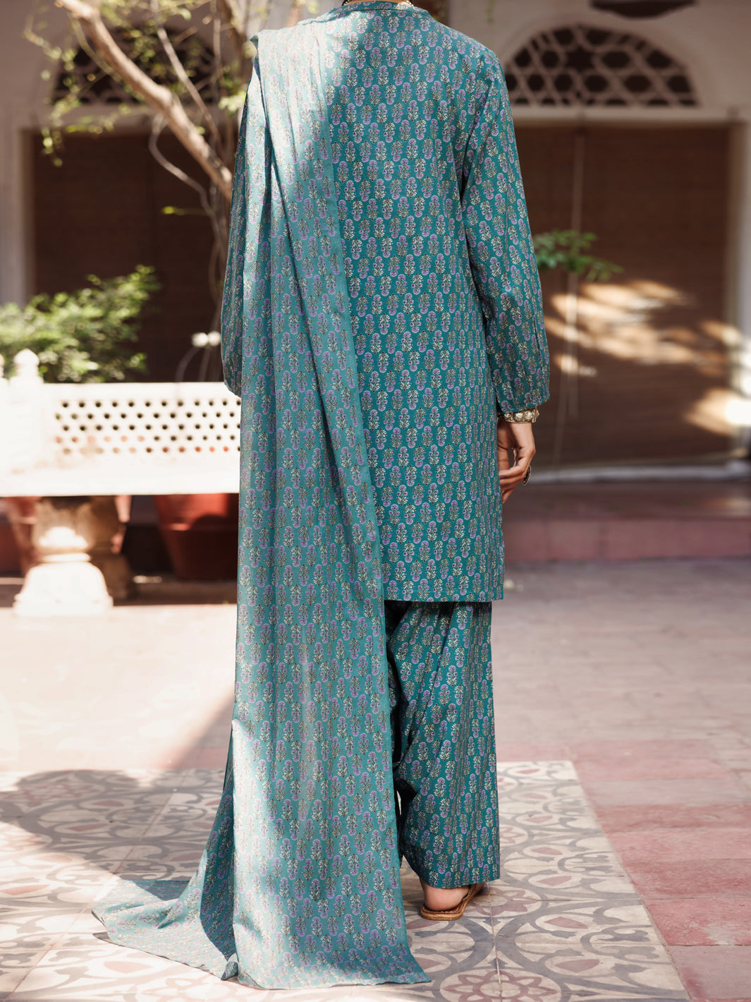 Teal Lawn 3 Piece Stitched - ALP-3PS-2121